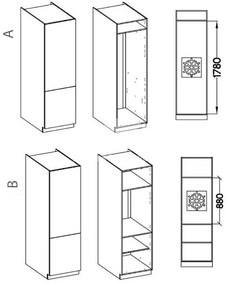 Dulap de bucătărie pentru alimente Lucid 60 LO 210 2F (claygrey + alb). 1045465