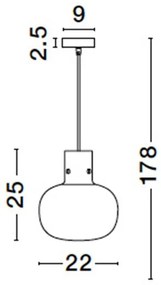Lustra, Pendul design modern CINZIA champagne, 22cm
