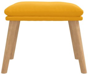 Taburet, galben mustar, 45x29,5x39 cm, catifea mustard yellow and light wood