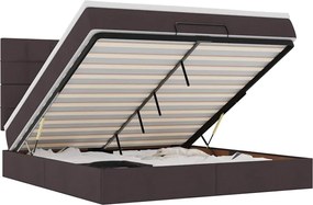 vidaXL Cadru de pat otoman cu saltea țesătură maro închis 160x200cm