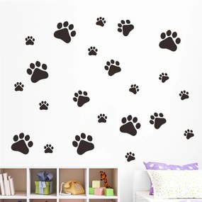 Autocolant de perete "Urmele de câinilor - negru" 38x28 cm