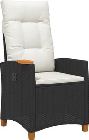 vidaXL Scaun reclinabil cu placă pentru ceai cu pernă 62 x 64 x 112 cm