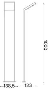 Lampă LED de exterior Ideal Lux STYLE LED/8,5W/230V 4000K 100 cm CRI 90 IP54 antracit