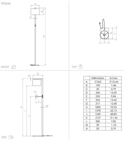 Lampadar Eglo 390068 FOLIGNO 1xE27/40W/230V + LED/3,8W
