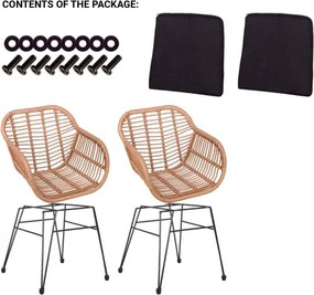 STILISTA Set de 2 fotolii pentru gradina - maro deschis