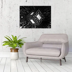 Tablou cu un cub abstract (70x50 cm), în 40 de alte dimensiuni noi