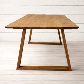 Masa dining Albis Trapez din stejar masiv 200x95 240x95 cm