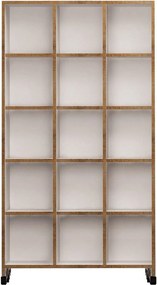 Biblioteca CROTONE, stejar/alb, PAL melaminat, 90x25x166 cm
