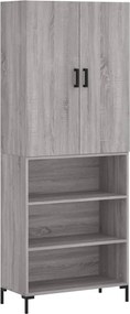 vidaXL Dulap înalt, gri sonoma, 69,5x34x180 cm, lemn compozit