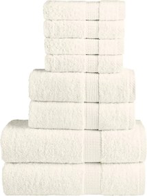 vidaXL Set de prosoape premium SOLUND, 8 piese, crem, 600 g/m²