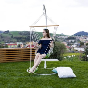 Scaun balansoar suspendabil, verde / alb, JAMBI