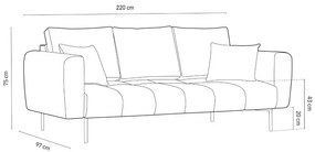 Canapea Hastings 3 locuri catifea L220 cm