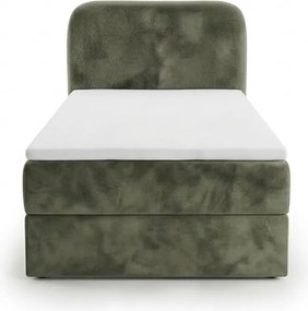 Pat tapitat boxspring FORENA 90x200 cm verde inchis Saltea: Saltea cu arcuri Bonell