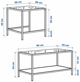 Set 2 Masute Auxiliare, Sticla / Metal, Sevay, Auriu