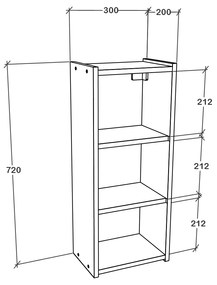 Corp haaus Zed, Suspendat, 1 Usa, cu oglinda, Alb, 30 x 22 x 72 cm