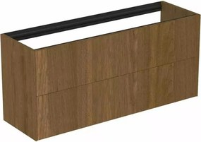 Dulap baza suspendat Ideal Standard Atelier Conca 2 sertare 120 cm finisaj nuc inchis