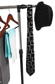 Cuier mobil, inox/plastic negru, HILAR