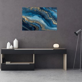 Tablou - Abstracție marmură albastră (90x60 cm)