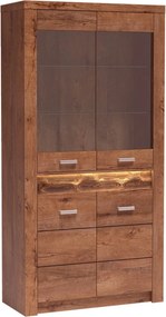 Vitrina INFINITY I-03, frasin deschis, PAL melaminat/sticla, 96x42x192