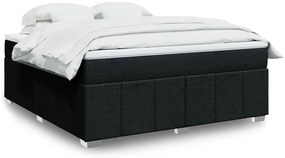 vidaXL Pat box spring cu saltea, negru, 180x200 cm, catifea
