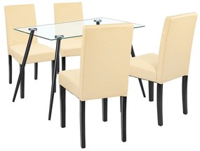 Set de masă Alen 4+1 negru-bej