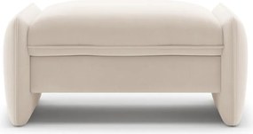 Taburet crem cu tapițerie din catifea Georgia – Micadoni
