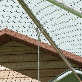 PawHut Grajd pentru pui, Incinta pentru pui de grajd, cu Pânză rezistentă la UV, Plasă de sârmă de oțel, Automat pentru furaje, pentru 18-24 pui | Aosom Romania