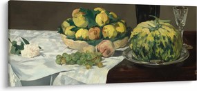 Tablou - Edouard Manet, Still Life with Melon and Peaches, reproducere (120x50 cm)