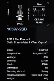 Lustra LED cristal design lux circular Tier 2