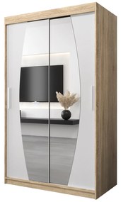 Dulap de haine 120 cm Eclipse (Stejar sonoma + Alb mat). 1063396