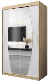Dulap de haine 120 cm Eclipse (Stejar sonoma + Alb mat). 1063396