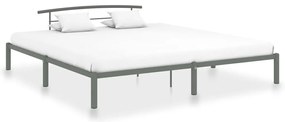 vidaXL Cadru de pat, gri, 200 x 200 cm, metal