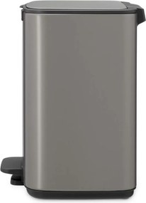 Cos de gunoi Brabantia Bo Pedal 1010127, 7 l, Inchidere lenta, Baza cauciucata, Gri închis