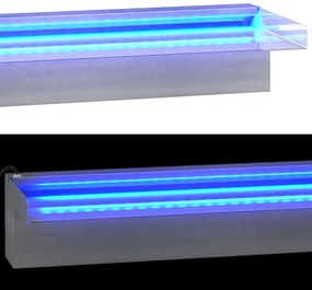 Deversor de cascada cu LED-uri RGB, 90 cm, otel inoxidabil 90 x 21 x 8 cm