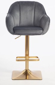 HR2055KW Scaun Grafit din Catifea cu Bază Aurie