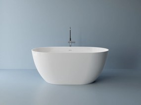 Cada freestanding compozit Marmite Lagos, 150 x 73 cm, ovala, alb lucios 150 x 73 cm