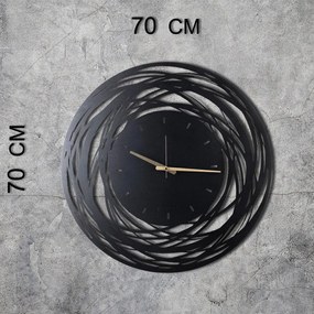 Ceas de perete Timeless Zone, Negru, 70 x 70 cm