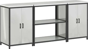 vidaXL Set de depozitare pentru bucătărie cu raft 3 pcs Argintiu