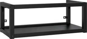 vidaXL Cadru chiuvetă de baie pentru perete, negru, 79x38x31 cm, fier