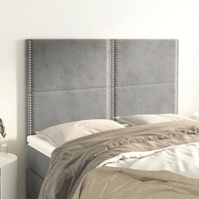 vidaXL Tăblii de pat, 4 buc, gri deschis, 72x5x78/88 cm, catifea