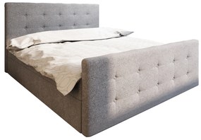 Pat matrimonial Boxspring 160 cm Milagros 1 (gri) ( cu saltea și sp. depozitare). 1046741