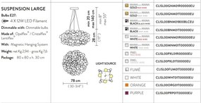 Lustra design unicat realizata manual Clizia White, 78cm