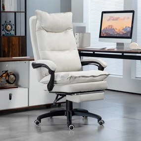Vinsetto Scaun de birou cu funcție de masaj, Scaun de birou ergonomic cu funcție de rotație, înălțime reglabilă, din nailon, Crem | Aosom Romania