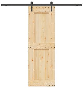 vidaXL Ușă glisantă cu set de feronerie 70x210 cm, lemn masiv de pin
