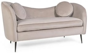 Canapea cu 2 locuri gri deschis din catifea si lemn de Pin, 163 cm, Candis Bizzotto