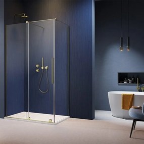 Cabina de dus dreptunghiulara usa culisanta Radaway Furo KDJ 120x100 profil auriu periat stanga