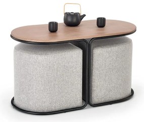 Masa de cafea Pampa, nuc / gri