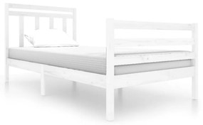 3100645 vidaXL Cadru de pat, alb, 100x200 cm, lemn masiv