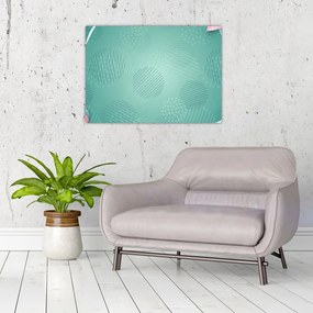 Tablou pe sticlă - Cercuri cu flori (70x50 cm)