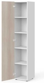 Dulap înalt Manager 39,9 x 42,2 x 196,5 cm, stânga, salcâm deschis / alb